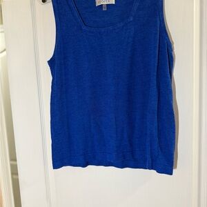 Kasper Blue Tank Top Sleeveless Knit